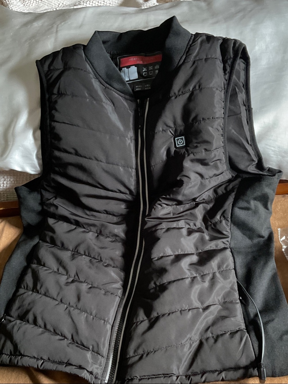 Women's or man  Heated Quilted Vest - Black